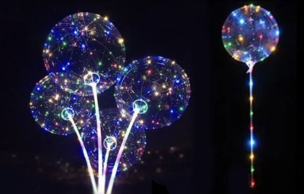 Svieťiaci LED balón na paličke