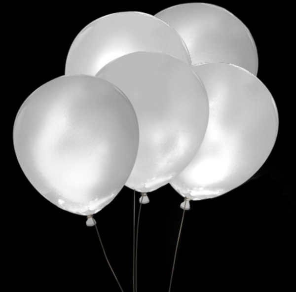 Svietiace balón biely s bielym LED svetlom