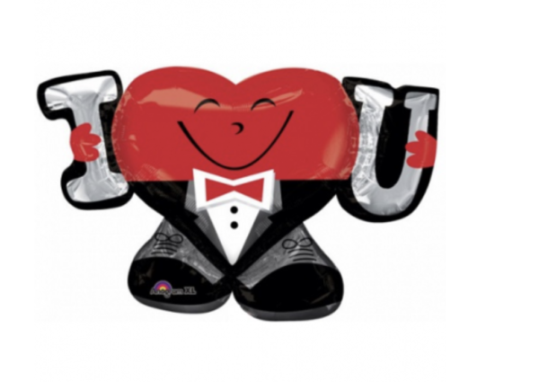 Balón I love you v obleku