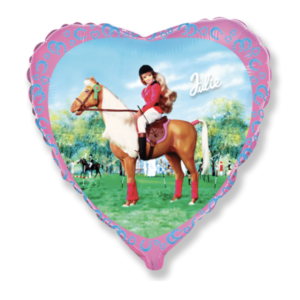 Balón Barbie na koni-srdce