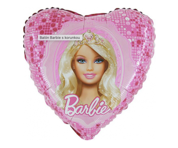 Balón Barbie s korunkou -srdce