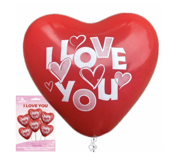 Balón Srdce I love you  6ks