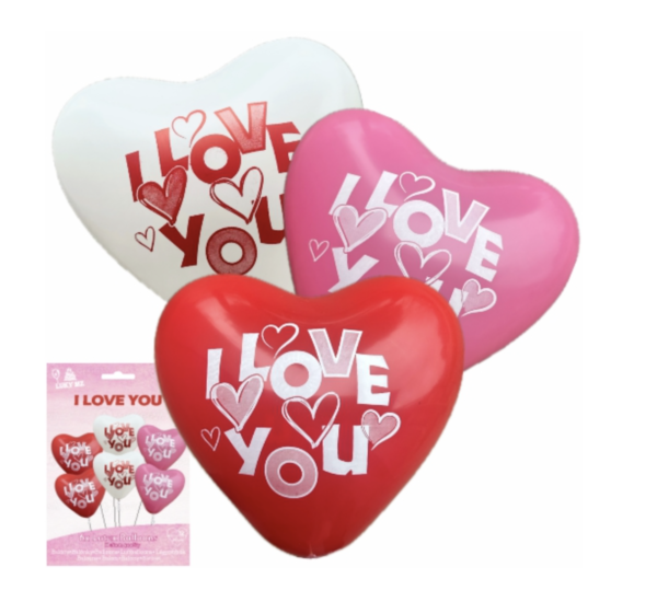 Balón Srdce I love you MIX 6ks