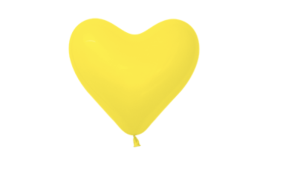 Balón Srdce 31cm priehladné žlté 10-100ks